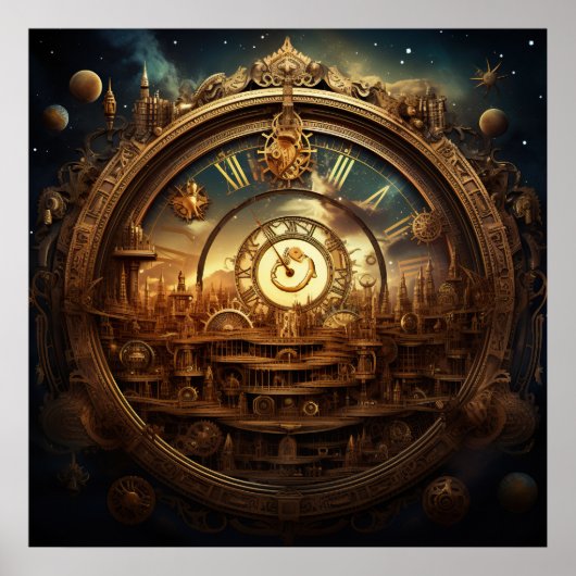 Steampunk Celestial Art Poster (Voorkant)