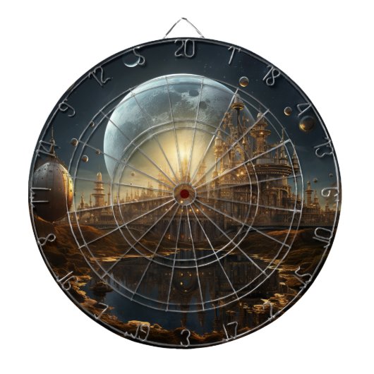 Steampunk Celestial Dartboard Dartbord (Voorkant)
