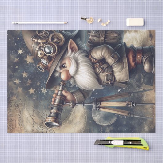 Steampunk Celestial Explorer Gnome Tissuepapier (Craft)