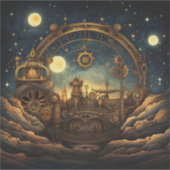 Steampunk Celestial Vinyl Sticker (Voorkant)