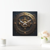 Steampunk Celestial Wall Clock Vierkante Klok (Huis)