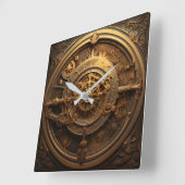 Steampunk Celestial Wall Clock Vierkante Klok (Hoek)