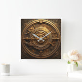 Steampunk Celestial Wall Clock Vierkante Klok (Huis)
