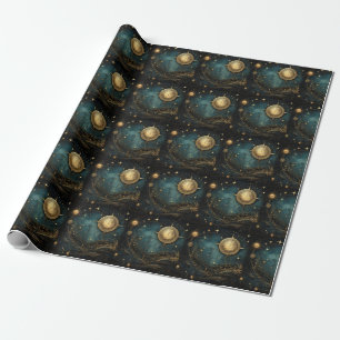 Steampunk Celestial Wrapping Paper Cadeaupapier