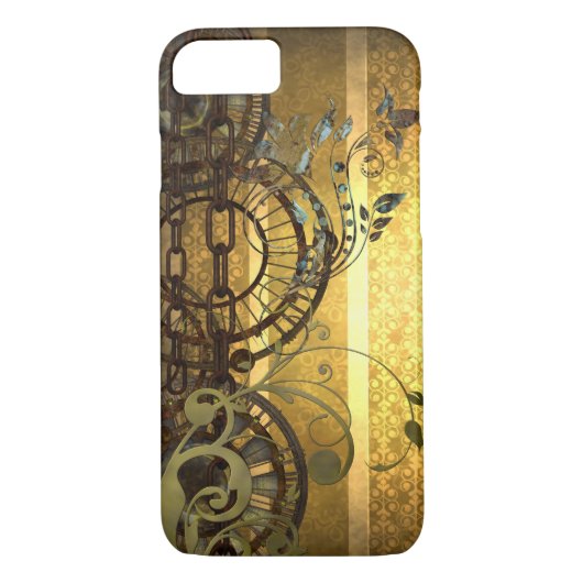Steampunk Chains en Florals Case-Mate iPhone Case (Achterkant)