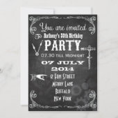 Steampunk Chalkboard Birthday Party Kaart (Voorkant)