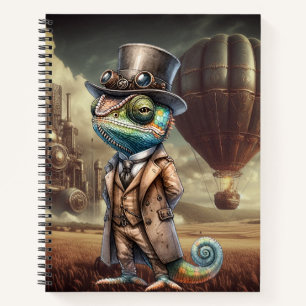 Steampunk Chameleon Spiral Notitieboek