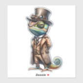 Steampunk Chameleon Transparant Sticker (Vel)