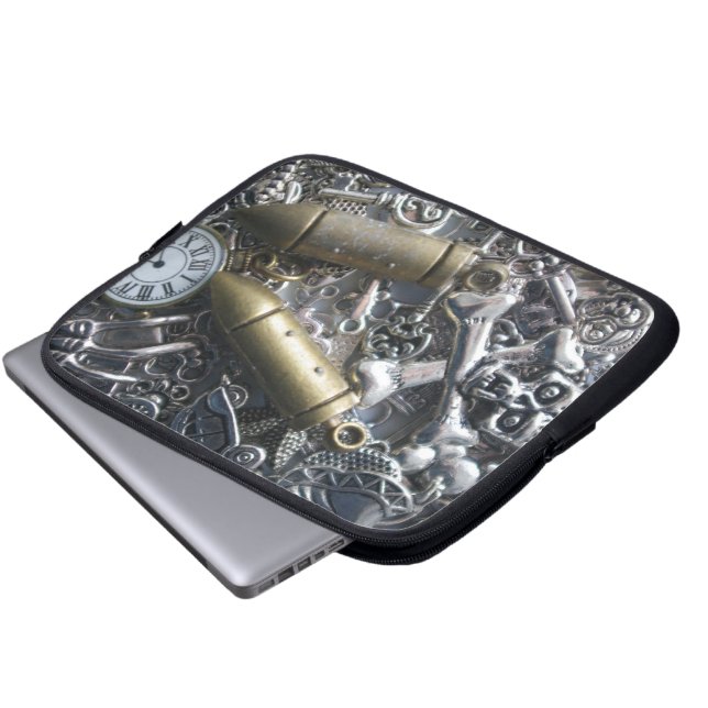 Steampunk charms laptop sleeve (Voorkant onderkant)