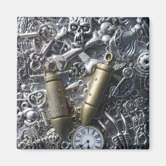 Steampunk charms magneet (Voorkant)