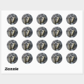 Steampunk charms ronde sticker (Vel)