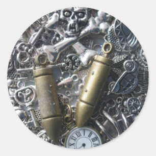 Steampunk charms ronde sticker