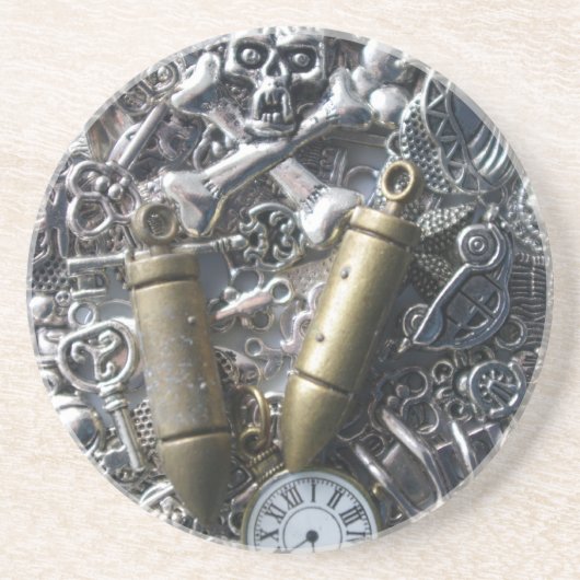 Steampunk charms zandsteen onderzetter (Voorkant)