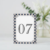 Steampunk Checkerboard Trouwtafelnummers Briefkaart (Staand voorkant)