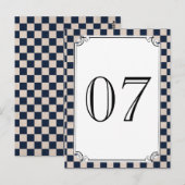 Steampunk Checkerboard Trouwtafelnummers Briefkaart (Voorkant / Achterkant)