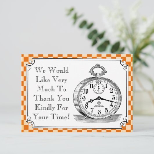 Steampunk Checkerboard Weddenschap Bedankt kaarten (Staand voorkant)