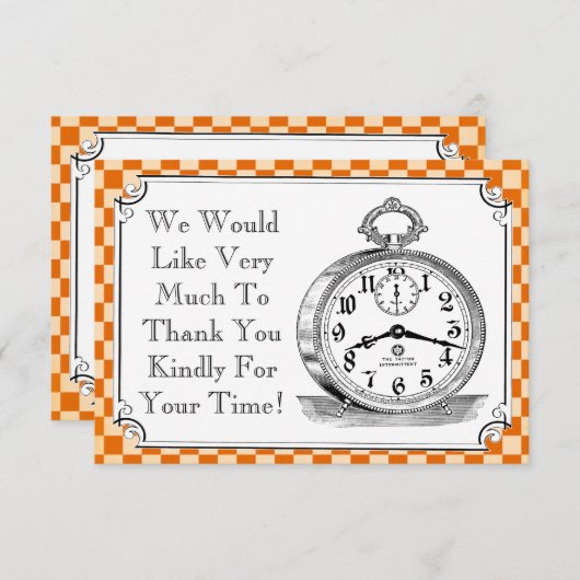 Steampunk Checkerboard Weddenschap Bedankt kaarten (Voorkant / Achterkant)