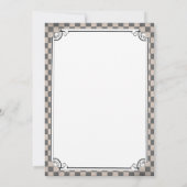 Steampunk Checkerboard Wedding Invitations Kaart (Achterkant)