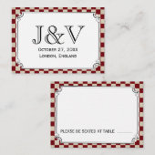 Steampunk Checkerboard Wedding Place-kaarten Plaatskaartje (Voorkant / Achterkant)