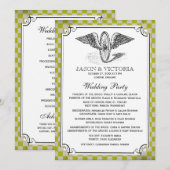 Steampunk Checkerboard Wedding Programs Programmakaart (Voorkant / Achterkant)