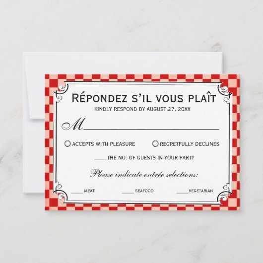 Steampunk Checkerboard Wedding RSVP-kaarten RSVP Kaartje (Voorkant)
