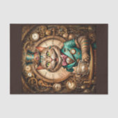 Steampunk Cheshire Cat - Alice in Wonderland Tissuepapier (Voorkant)
