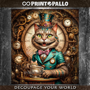 Steampunk Cheshire Cat - Alice in Wonderland Tissuepapier