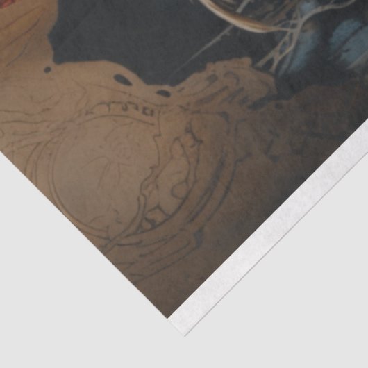 Steampunk Chick White Alligator Decoupage Tissuepapier (Detail)