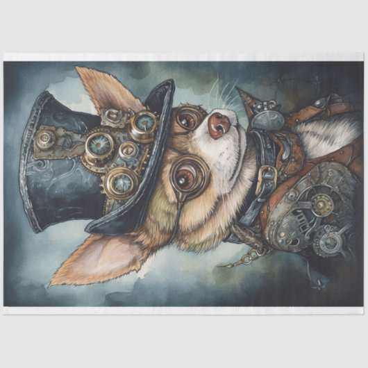 Steampunk Chihuahua 1 Decoupage Papier (Voorkant)