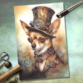 Steampunk Chihuahua 2 Decoupage Papier