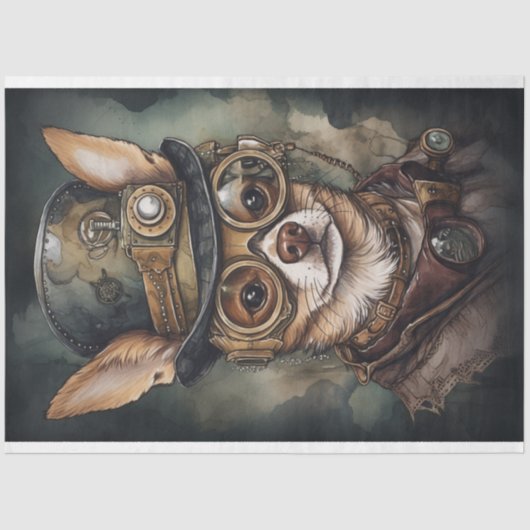 Steampunk Chihuahua 3 Decoupage Papier (Voorkant)
