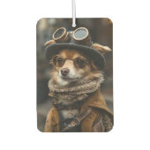 Steampunk Chihuahua Dog Funny Gift Luchtverfrisser (Voorkant)