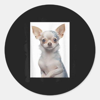 Steampunk Chihuahua Dog met Groovy Tattoos Dog Da Ronde Sticker