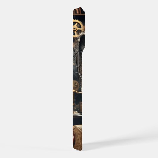 Steampunk Chihuahua Grappige langharige chi iPhone Hoesje (Rechterkant)