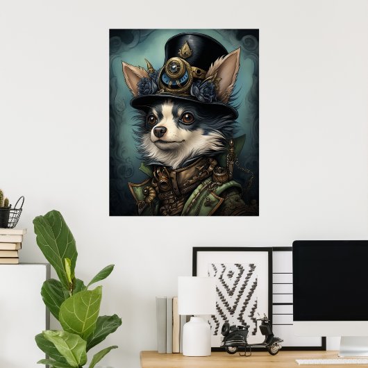 STEAMPUNK CHIHUAHUA POSTER (Thuiskantoor)