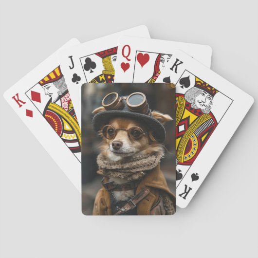 Steampunk Chihuahua speelkaarten (Achterkant)