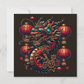 Steampunk Chinees Nieuwjaar Dragon Kaart (Achterkant)