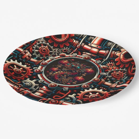 Steampunk Chinees Nieuwjaar Dragon Papieren Bordje (Gekanteld)
