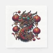 Steampunk Chinees Nieuwjaar Dragon Servet (Voorkant)