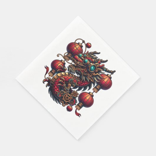 Steampunk Chinees Nieuwjaar Dragon Servet (Hoek)