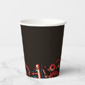 Steampunk Chinees Nieuwjaar Paard Papieren Bekers (Achterkant)