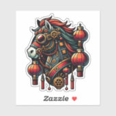 Steampunk Chinees Nieuwjaar Paard Sticker (Vel)