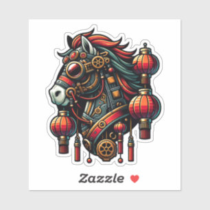 Steampunk Chinees Nieuwjaar Paard Sticker