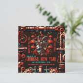 Steampunk Chinees Nieuwjaarsgeit Kaart (Staand voorkant)