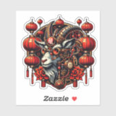 Steampunk Chinees Nieuwjaarsgeit Sticker (Vel)