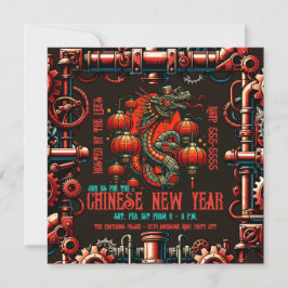 Steampunk Chinese Nieuwjaar Snake Kaart