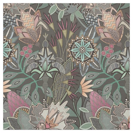 steampunk chintz cacao stof (Swatch)