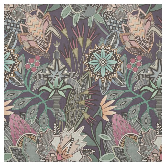 steampunk chintz druif stof (Swatch)