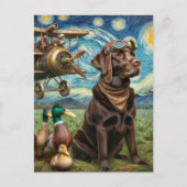 Steampunk Chocolade Lab Van Gogh Briefkaart (Voorkant)