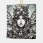 Steampunk Christmas Angel Keramisch Ornament (Links)